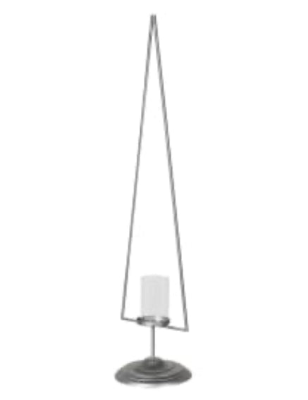 Silver pewter tree metal simple candle holder 2 sizes