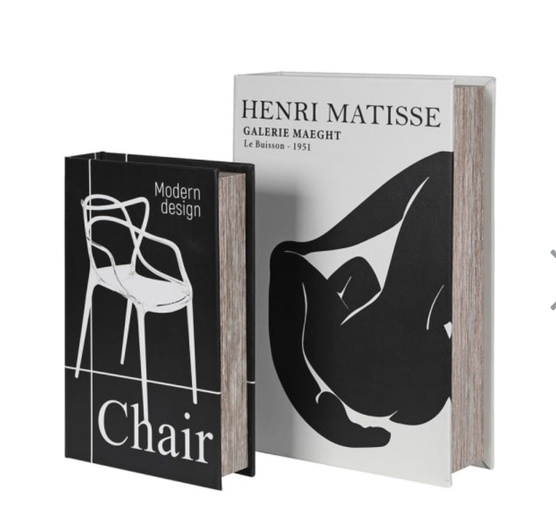 Set of two monochrome print storage books Matisse