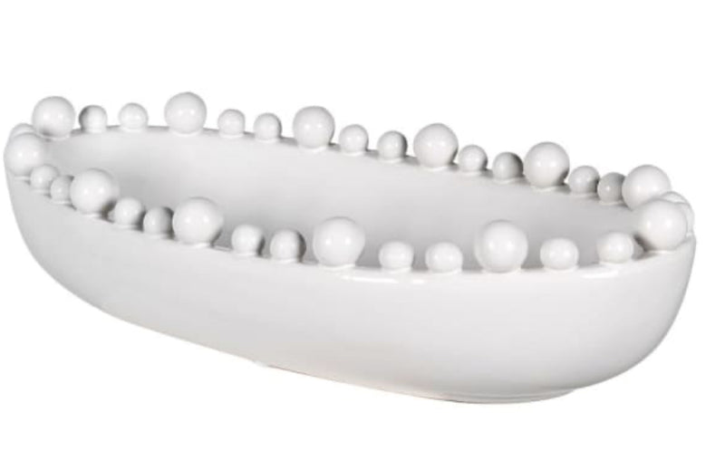 White large oval bobble bowl