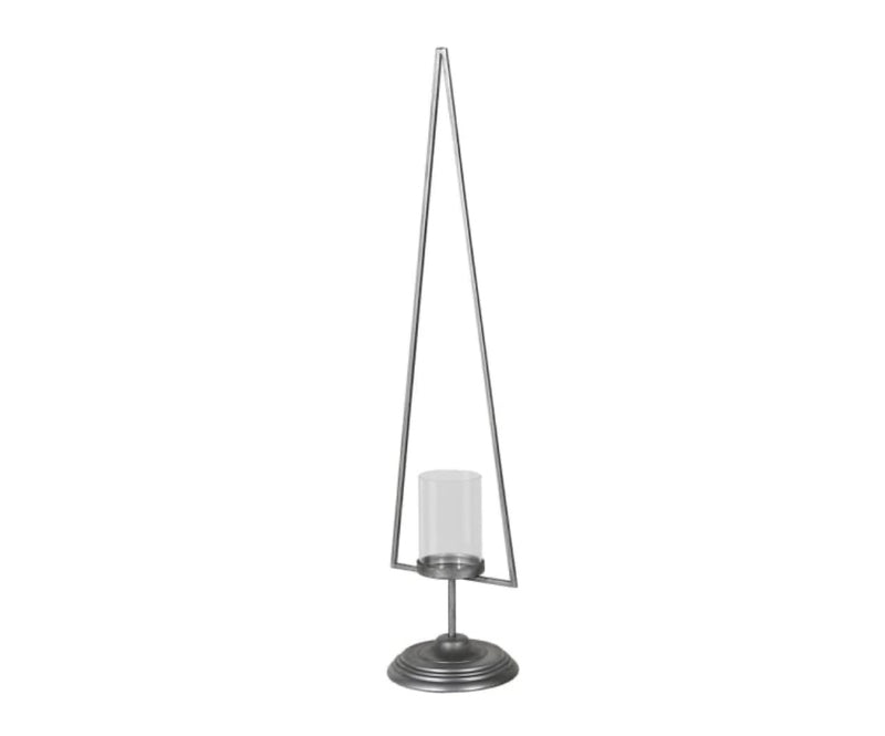 Silver pewter tree metal simple candle holder 2 sizes