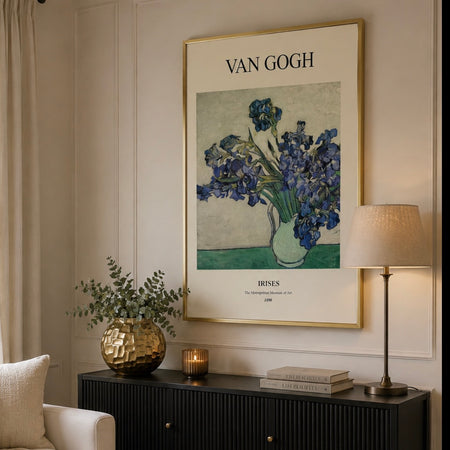 Van Gogh Irises gold framed print picture 90x60cm
