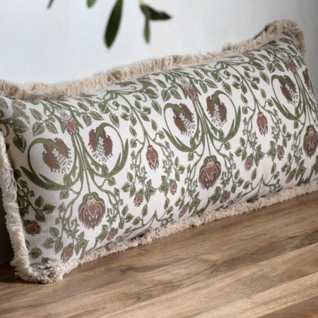 Oblong long floral cushion 30cm by 90cm