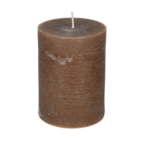 Brown mocha pillar church candle 10x7