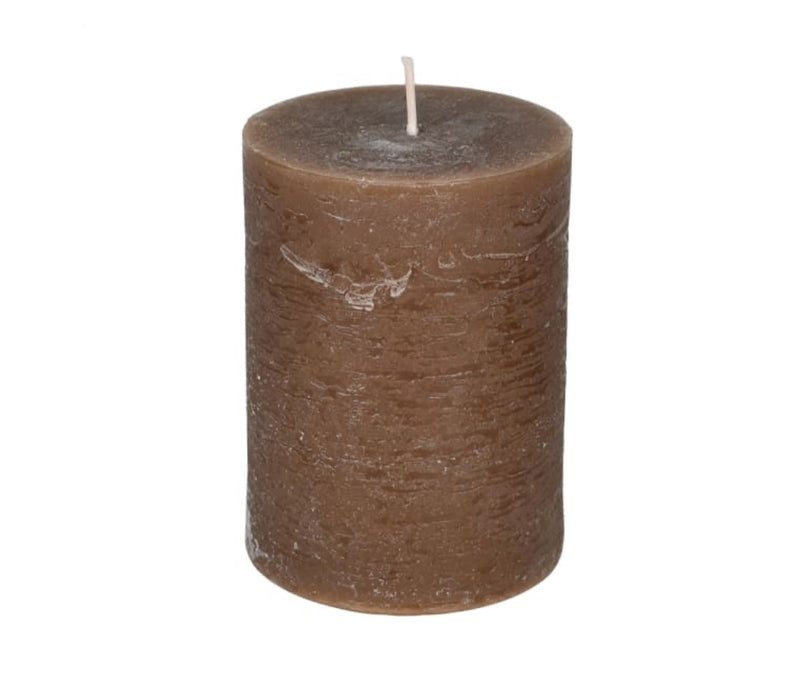 Brown mocha pillar church candle 10x7