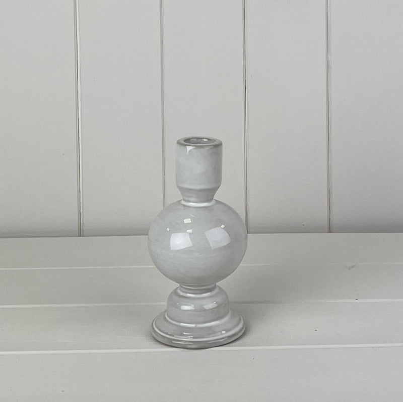 Glazed Ceramic Candle Holder with Textured Detail, 2 Styles