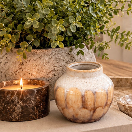 Brown Reactive Glaze Bud Vase