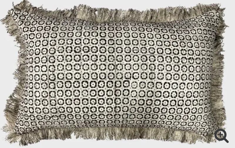 Mocha Brown beige printed oblong cushion feather inner 30x50