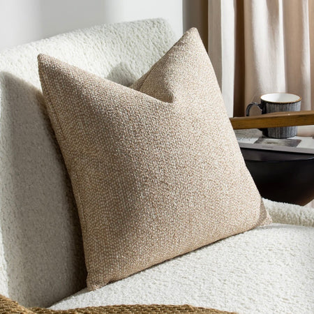 Tiona Toffee/Natural Weaved Texture Boucle textured Cushion 50x50cm