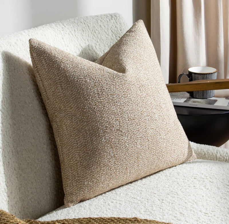 Tiona Toffee/Natural Weaved Texture Boucle textured Cushion 50x50cm