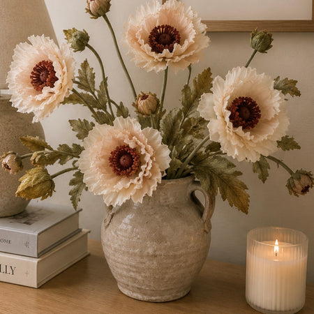 Oyster poppy stem 75cm