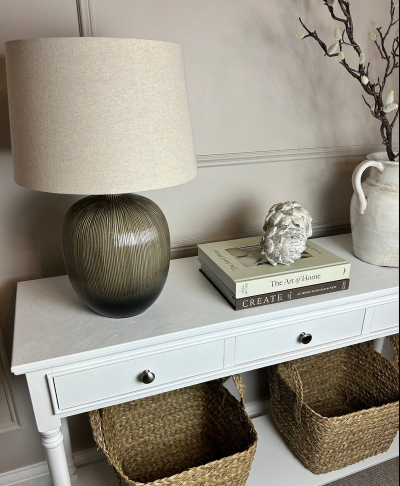 Black brown Textured Ceramic Table Lamp