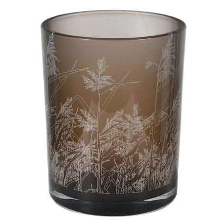 Brown grass leaf detail candle holder 2 sizes