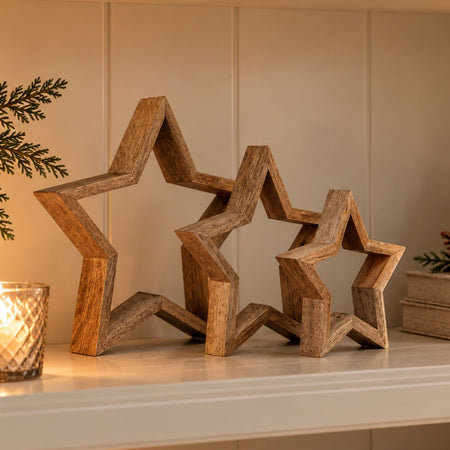 Mango Wood Standing Stars
