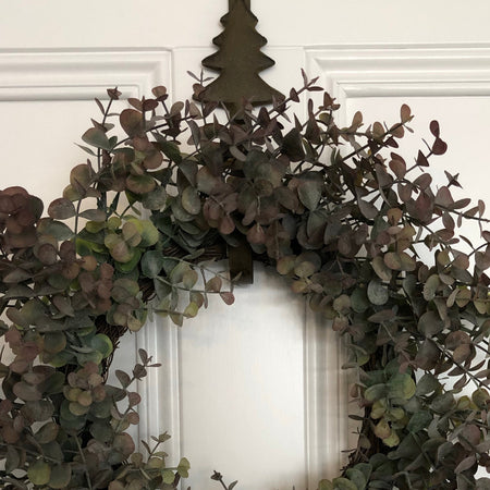 Iron Christmas tree stag reindeer star wreath door hanger hook 3 styles