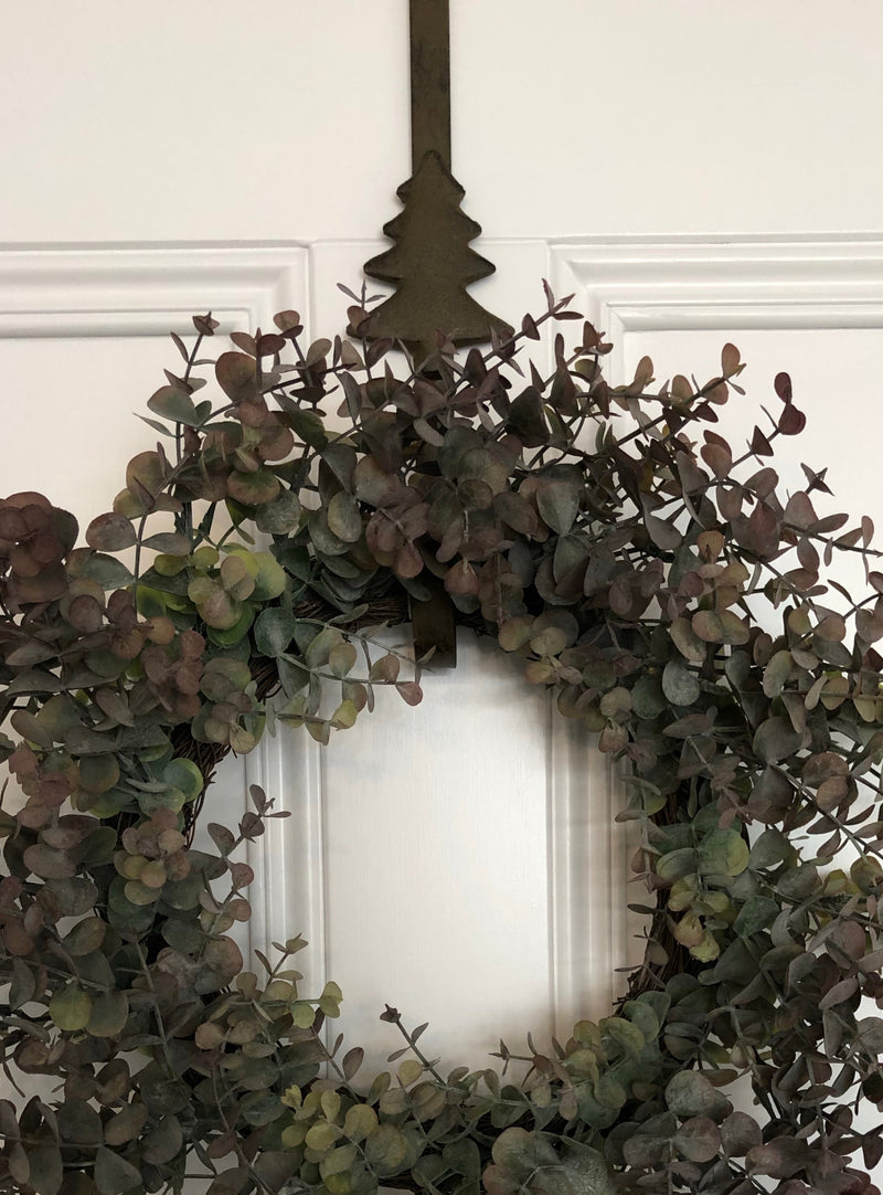 Iron Christmas tree stag reindeer star wreath door hanger hook 3 styles