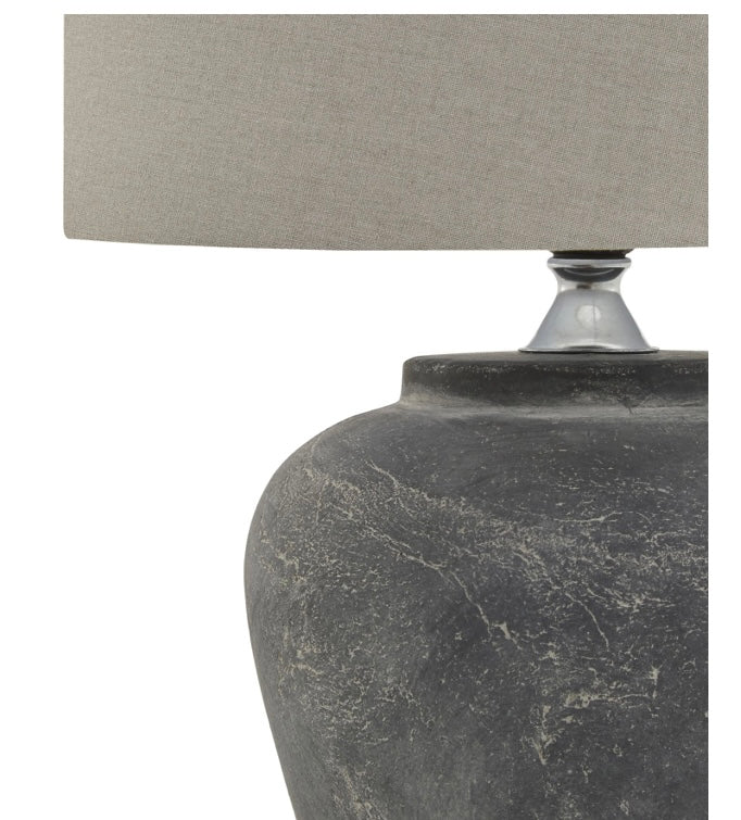 Amalfi Dark Grey Table Lamp With Linen Shade