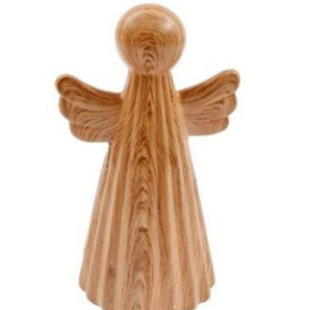 Wood Effect Ceramic Standing Angel, 2 Sizes