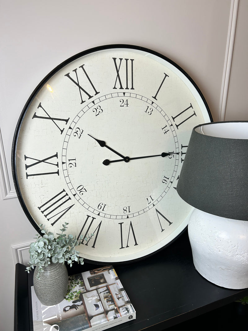 Huge metal embossed clock 80cm