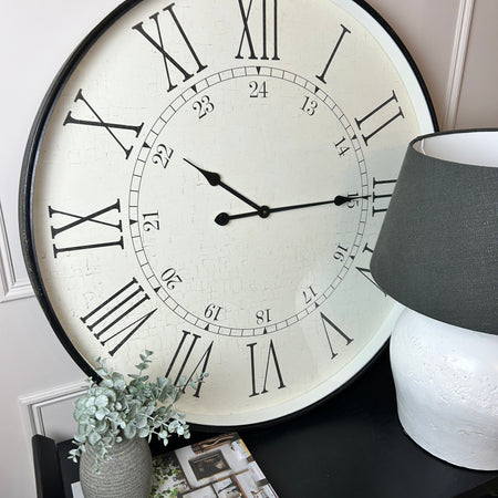 Huge metal embossed clock 80cm