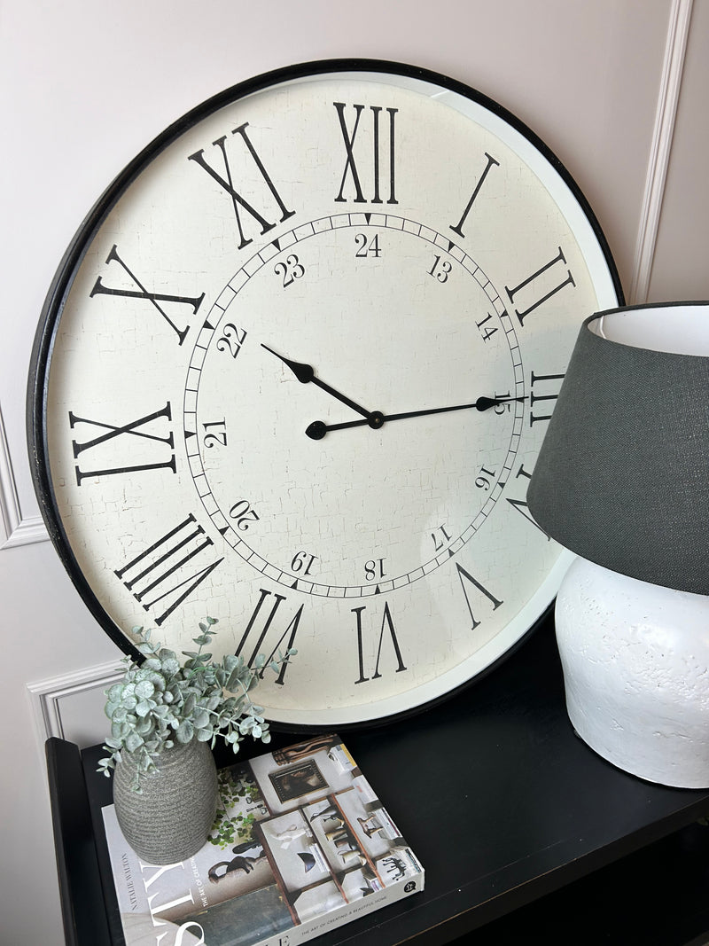 Large chunky brown bronze cogs clock 66cm