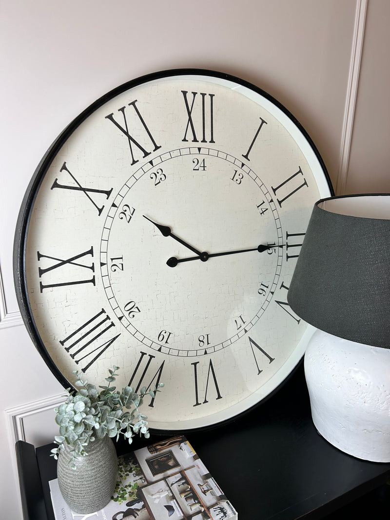 Huge metal embossed clock 80cm