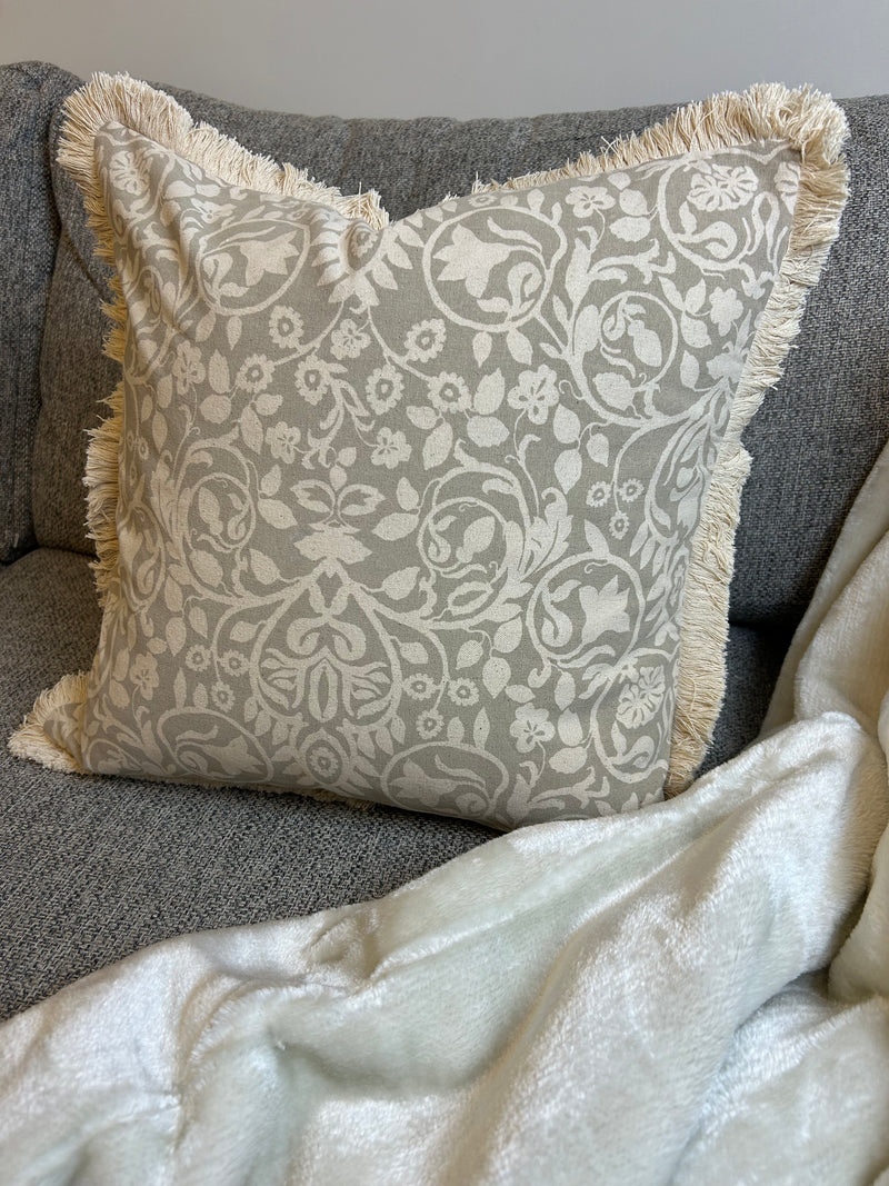 Neutral Helmsley floral cushion
