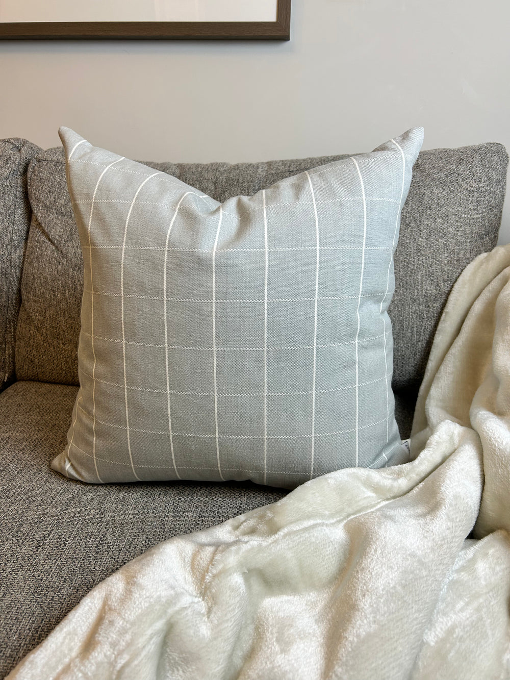 Grey check cushion Abode