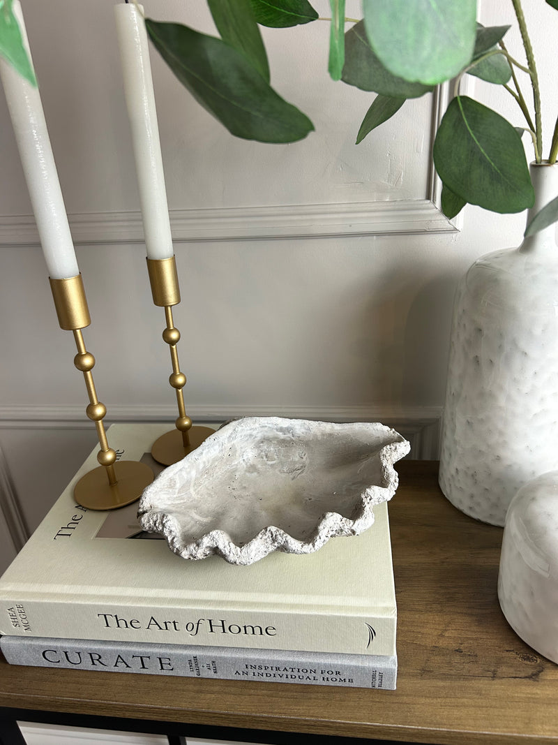 Pale grey Clam Shell dish ornament bowl