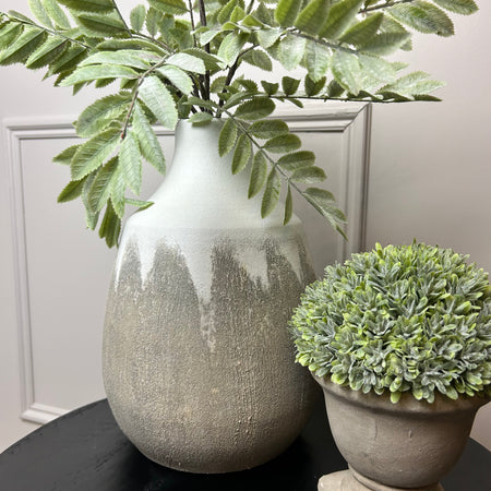 Off white textured two tone large vase
