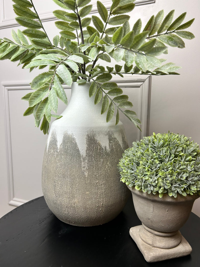 Off white textured two tone large vase