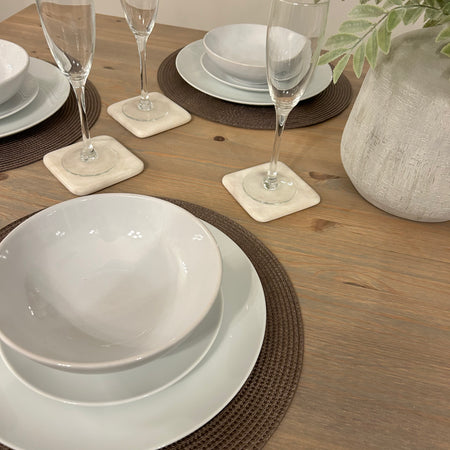 Round textured truffle brown taupe placemats set of 4