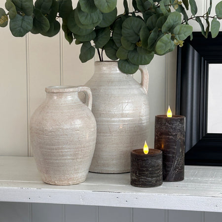 Stone look handle jug with glaze rustic 2 sizes