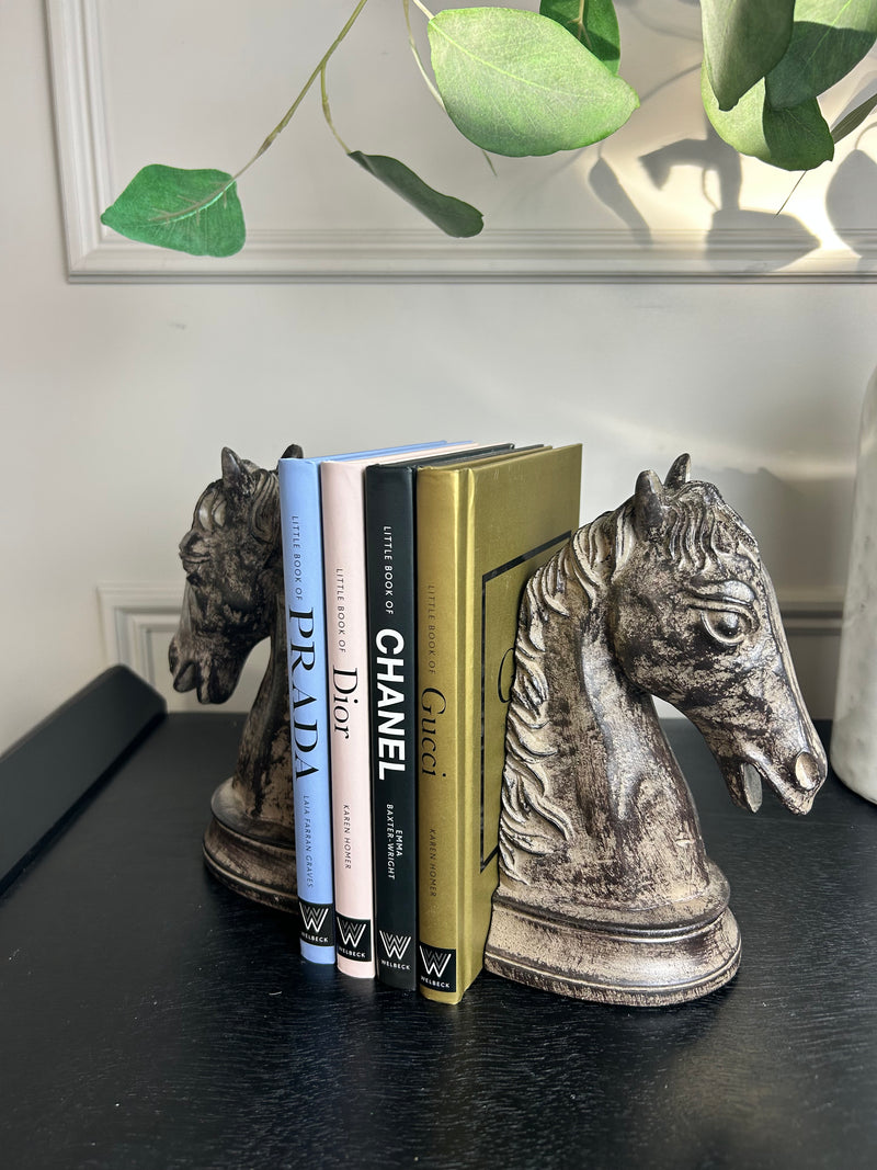 Horse head brown washed look book ends