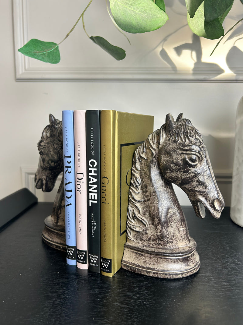 Horse head brown washed look book ends