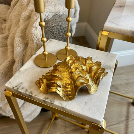 Decorative Sitting Coral Shell Gold & White 2 colours available