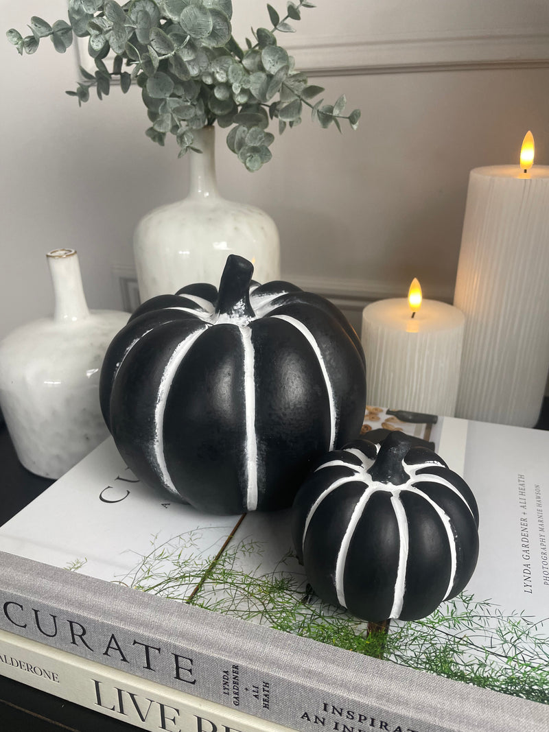 Black and white Halloween pumpkin