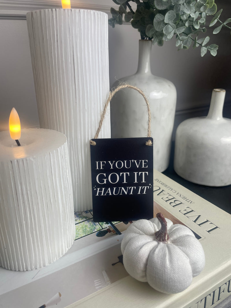 Pumpkin spice small hanging Halloween sign