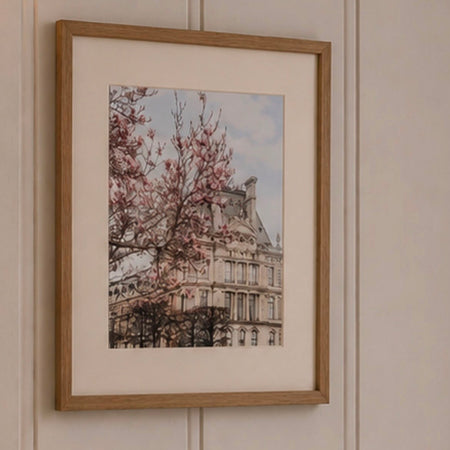 Romantic Paris framed mounted glazed print cherry blossom