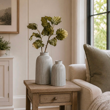 Ribbed bottle neck vase 2 sizes