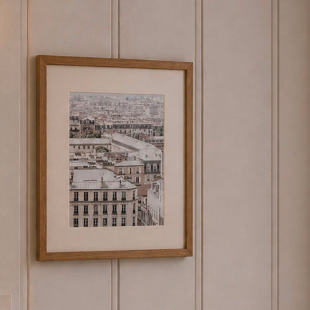 Romantic Paris city rooftop framed mounted glazed picture