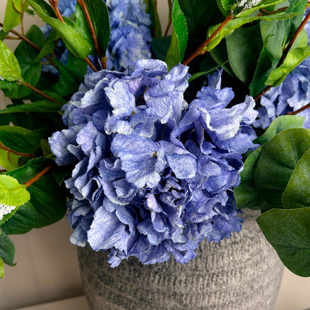 Real feel blue purple dried hydrangea stem 52cm