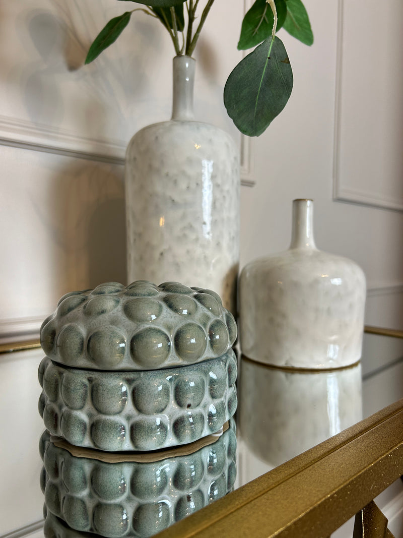 Blue Bobble Ceramic Trinket Box