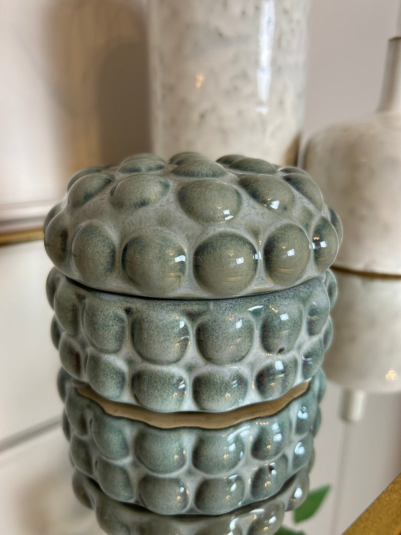 Blue Bobble Ceramic Trinket Box