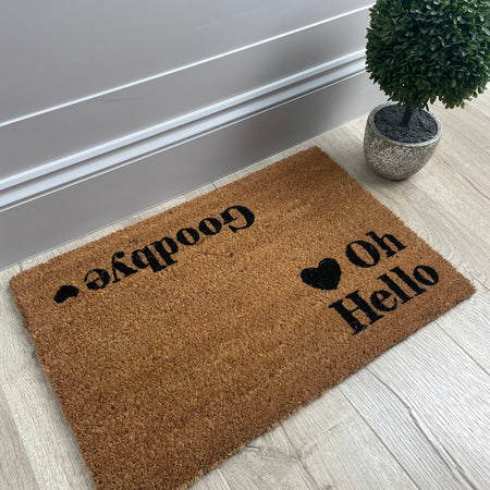 Oh hello/goodbye coir rug door mat 60x40