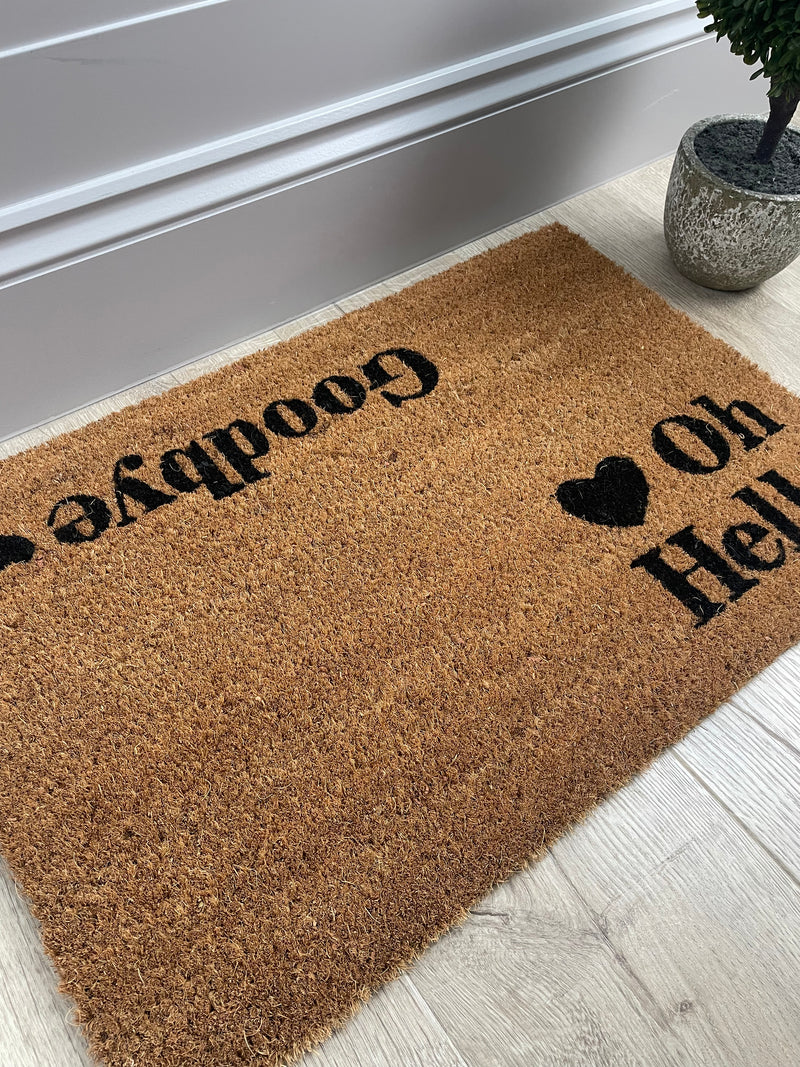 Oh hello/goodbye coir rug door mat 60x40