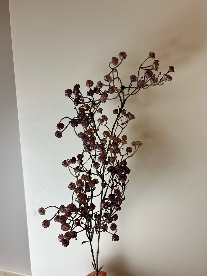 Dried look linum spray bunch 68cm mauve