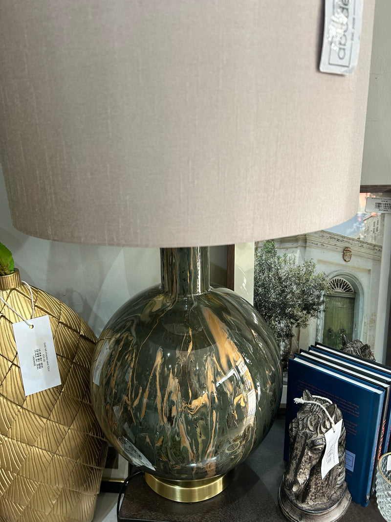 Green gold abstract lamp
