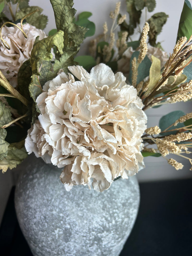 Oyster blush Ruffled Hydrangea Stem