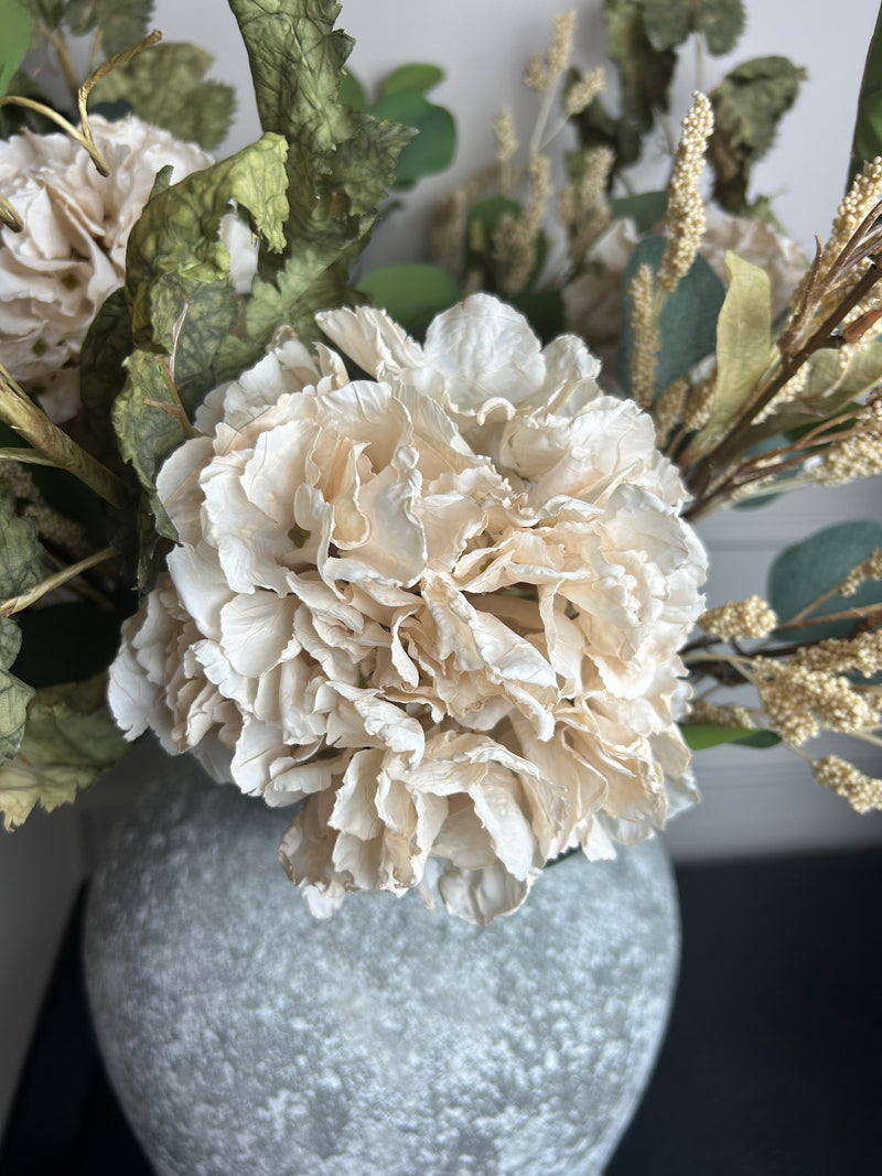 Oyster blush Ruffled Hydrangea Stem