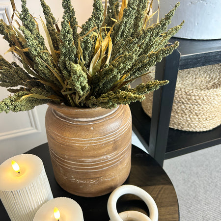 Dried Reed Wheat Green Tied Bunch 40cm